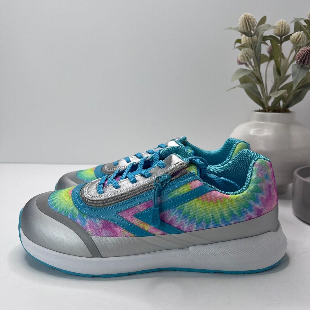 Billy Basics Goat Lace Up Zip Shoes Rainbow Tie Dye BK23157 Big Kid US 7W NWOB